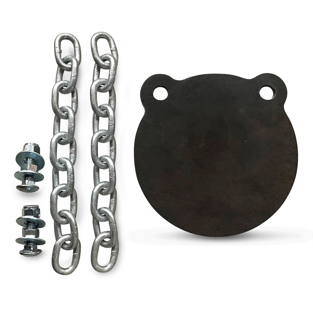 8" AR500 Steel Double Hole Target 1/4", 3/8", 1/2"